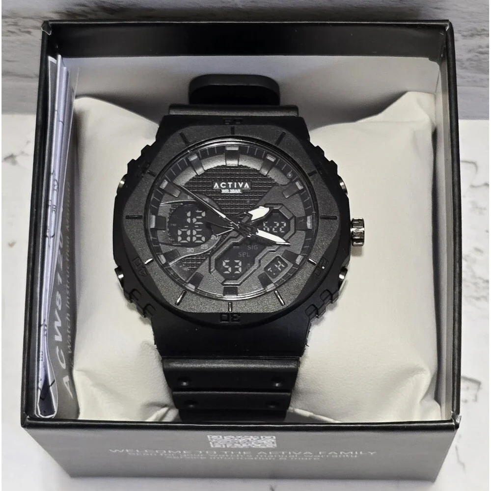 Activa Exon X Invicta Digital Men's Watch 48mm Black ACW8120-001 Brand New